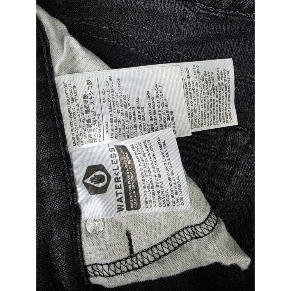 Levi's 510 Men's‎ 34x34 Skinny Fit Jean Fit Black Denim (32x31 READ)